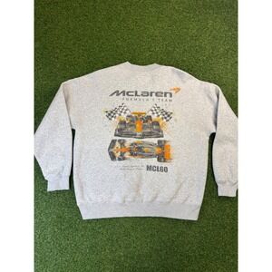 McLaren Formula 1 Team Oversized Sweatshirt Grey MCL60 Racing Graphic Mens Small